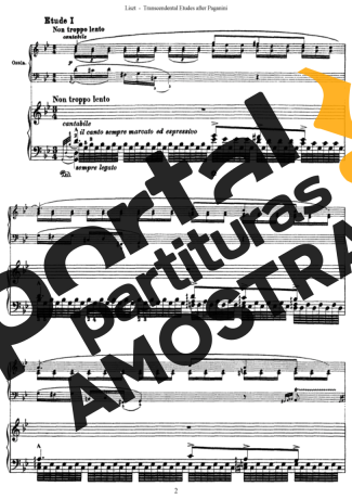 Franz Liszt Études D´exécution Transcendante D´après Paganini S.140 (Etude 1) partitura para Piano