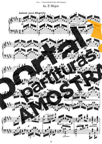 Franz Liszt Études D´exécution Transcendante D´après Paganini S.140 (Etude 4) partitura para Piano