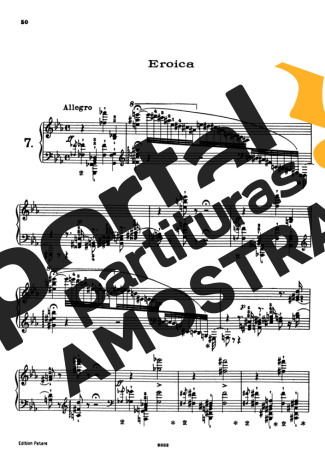 Franz Liszt Études D´exécution Transcendante S.139 (Etude 7 Eroica) partitura para Piano