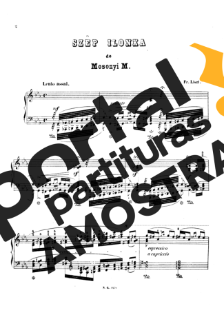 Franz Liszt Fantaisie Sur L´opéra Hongroise Szép Ilonka S.417 partitura para Piano