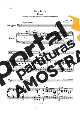 Franz Liszt Gastibelza S.286 partitura para Piano