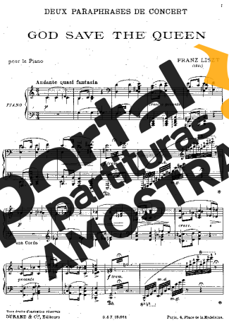Franz Liszt God Save The Queen S.235 partitura para Piano