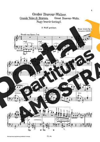 Franz Liszt Grande Valse Di Bravura S.209 partitura para Piano