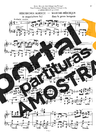 Franz Liszt Heroischer Marsch In Ungarischem Stil S.231 partitura para Piano
