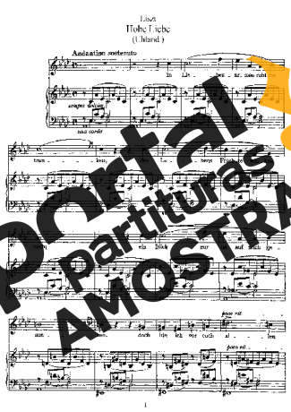 Franz Liszt Hohe Liebe S.307 partitura para Piano