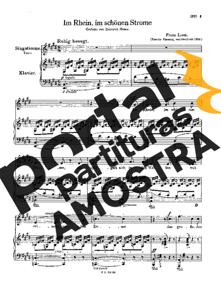 Franz Liszt Im Rhein Im Schönen Strome S.272 partitura para Piano