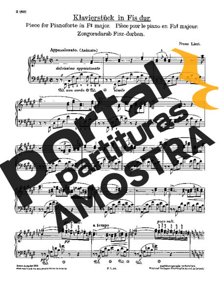 Franz Liszt  partitura para Piano