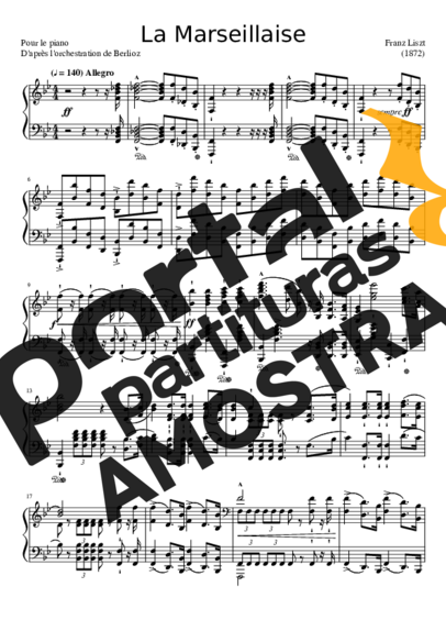 Franz Liszt La Marseillaise partitura para Piano