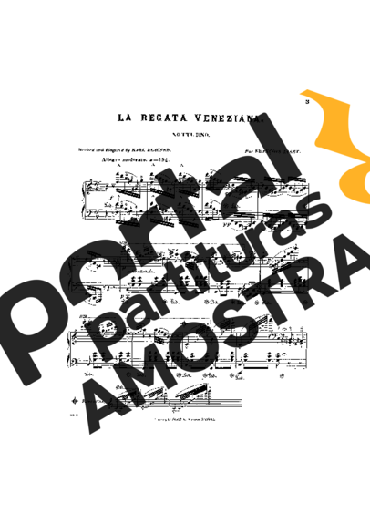 Franz Liszt La Regata Veneziana partitura para Piano
