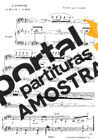 Franz Liszt Le Rossignol S.250 1 partitura para Piano