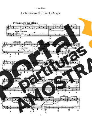 Franz Liszt Liebestraum partitura para Piano