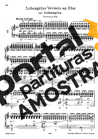Franz Liszt Lohengrins Verweis An Elsa partitura para Piano