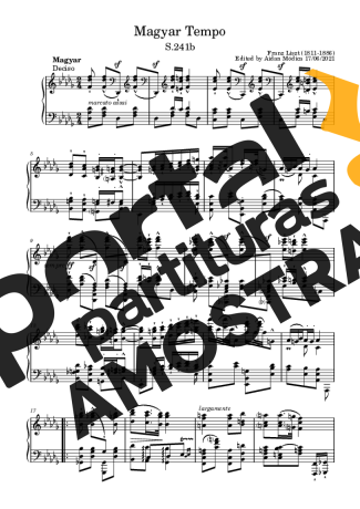 Franz Liszt  partitura para Piano