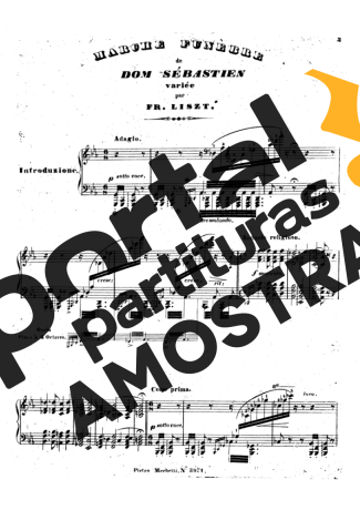 Franz Liszt Marche Funèbre De Dom Sébastien De Donizetti S.402 partitura para Piano