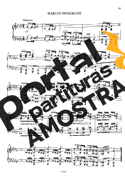 Franz Liszt Marche Hongroise S.233b partitura para Piano