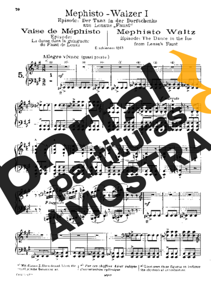 Franz Liszt Mephisto Waltz No.1 S.514 partitura para Piano
