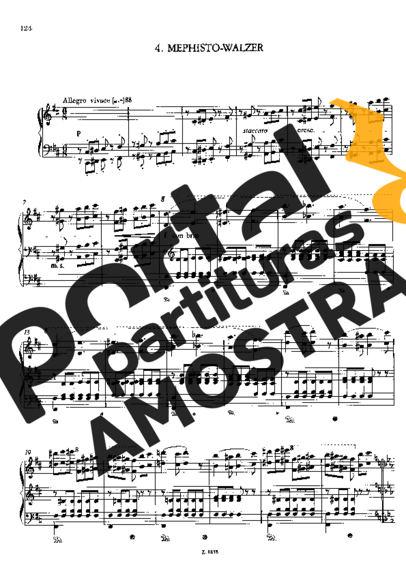 Franz Liszt Mephisto Waltz No.4 S.216b partitura para Piano
