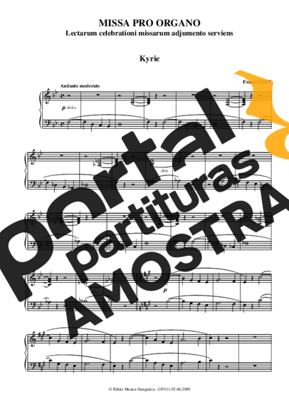 Franz Liszt Missa Pro Organo Lectarum Celebrationi Missarum Adjumento Inserviens S.264 partitura para Piano
