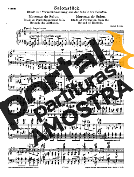 Franz Liszt Morceau De Salon S.142 partitura para Piano