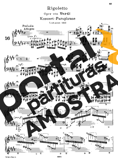 Franz Liszt Paraphrase De Concert Sur Rigoletto S.434 partitura para Piano
