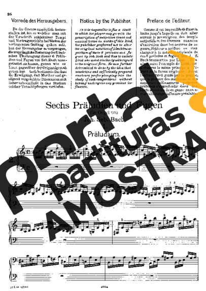 Franz Liszt Preludes And Fugues By J.S. Bach S.462 partitura para Piano
