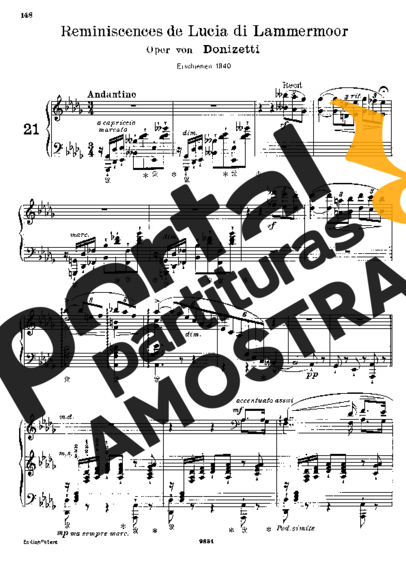 Franz Liszt Réminiscences De Lucia Di Lammermoor S.397 partitura para Piano