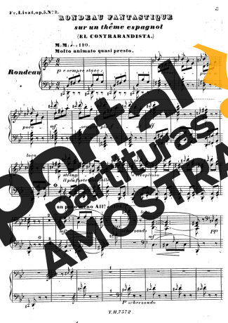 Franz Liszt Rondeau Fantastique Sur Un Thème Espagnol S.252 partitura para Piano