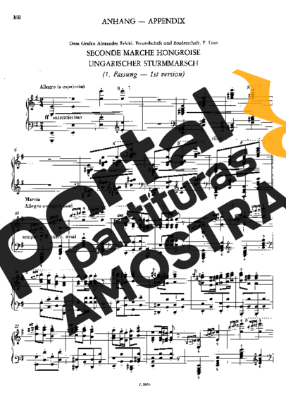 Franz Liszt Seconde Marche Hongroise S.232 partitura para Piano