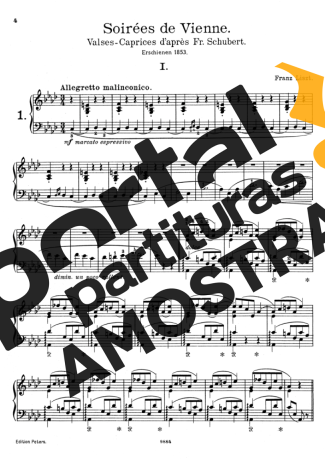Franz Liszt Soirées De Vienne S.427 partitura para Piano