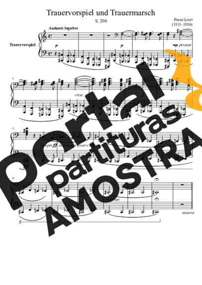 Franz Liszt Trauervorspiel und Trauermarsch S. 206 partitura para Piano