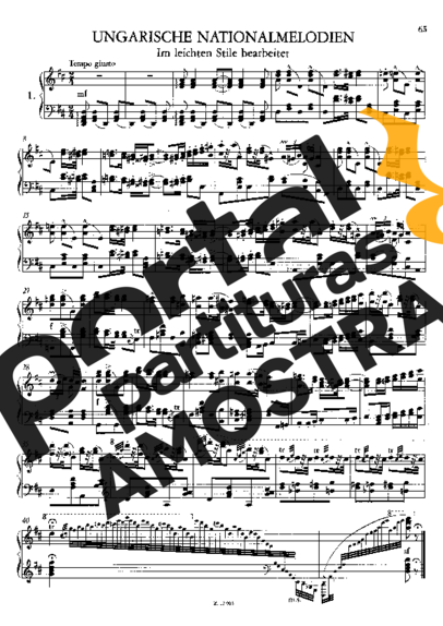 Franz Liszt Ungarische Nationalmelodien S.243 partitura para Piano