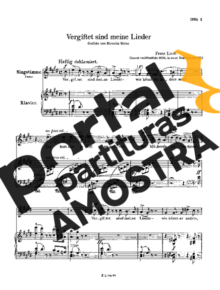 Franz Liszt  partitura para Piano