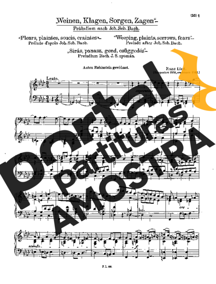 Franz Liszt  partitura para Piano