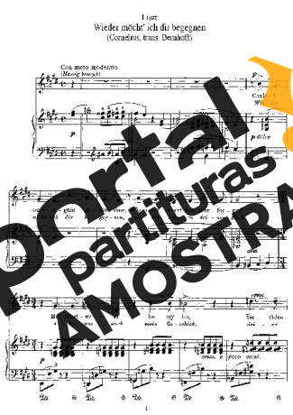 Franz Liszt Wieder möcht ich dir begegnen S.322 partitura para Piano