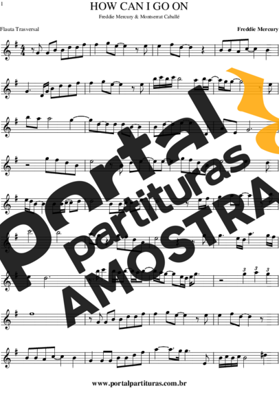 Freddie Mercury & Montserrat Caballé  partitura para Flauta Transversal