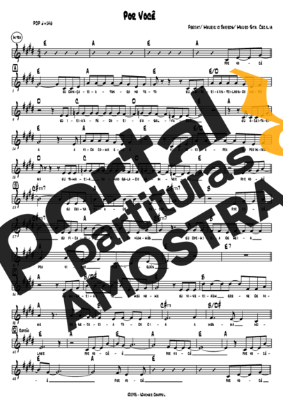 Frejat Por Você partitura para Teclado