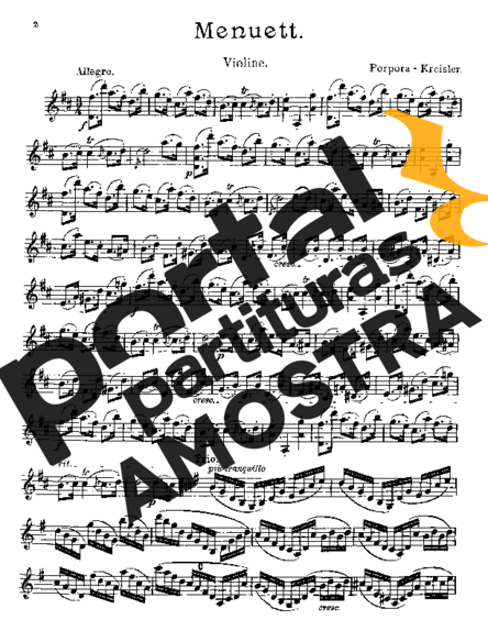 Fritz Kreisler Menuett partitura para Violino