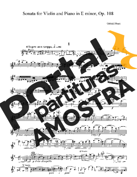 Gabriel Faure Violin Sonata 2 partitura para Violino