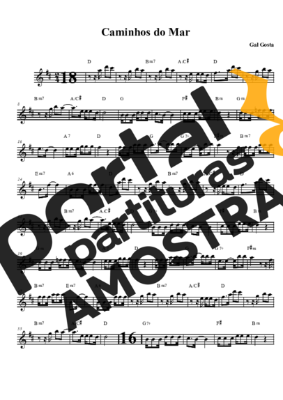 Gal Costa  partitura para Saxofone Tenor Soprano (Bb)