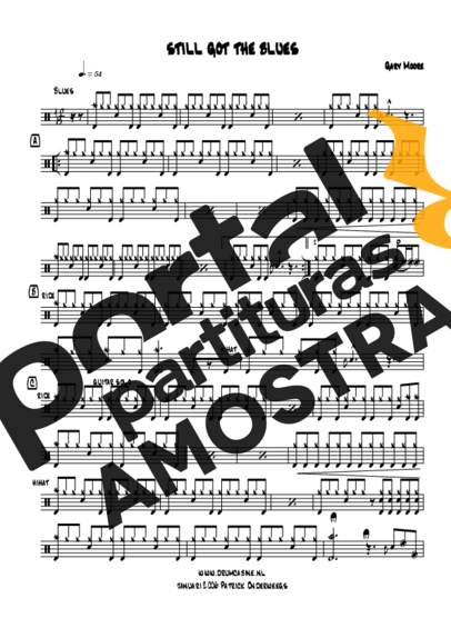Gary Moore  partitura para Bateria