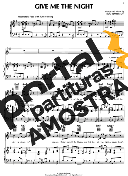 George Benson Give Me The Night partitura para Piano