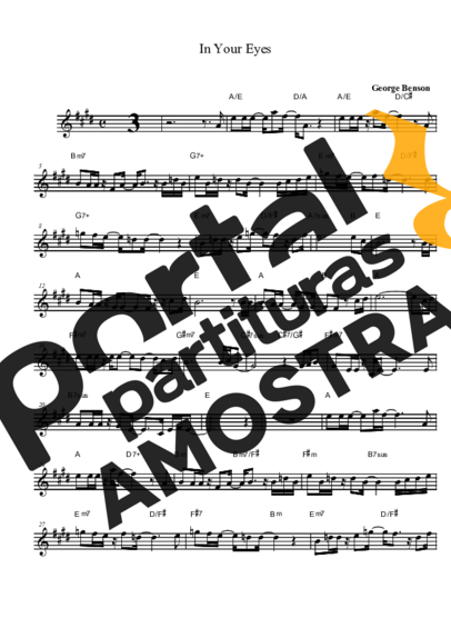 George Benson In Your Eyes partitura para Saxofone Tenor Soprano (Bb)
