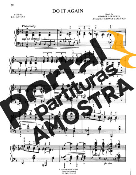 George Gershwin  partitura para Piano