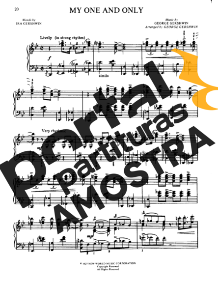 George Gershwin My One And Only partitura para Piano