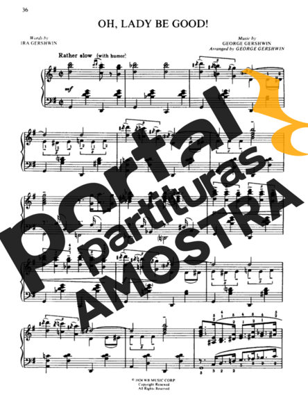 George Gershwin Oh Lady Be Good partitura para Piano