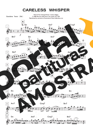 George Michael  partitura para Clarinete (Bb)