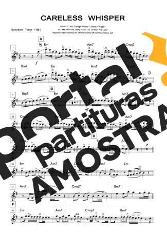 George Michael  partitura para Clarinete (Bb)