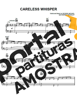 George Michael Careless Whisper partitura para Piano