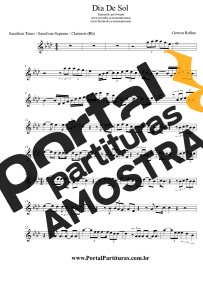 Gerson Rufino  partitura para Saxofone Tenor Soprano (Bb)