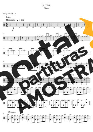 Ghost Ritual partitura para Bateria